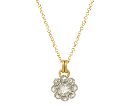 Diamond Flower Pendant Necklace