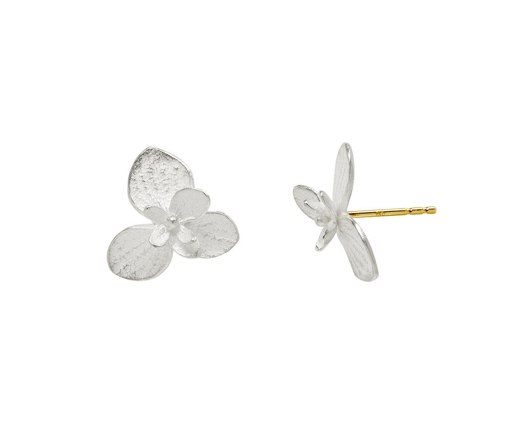 Large Baby Twin Hydrangea Stud Earrings