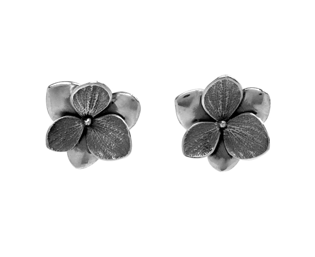Large Reverse Twin Hydrangea Stud Earrings