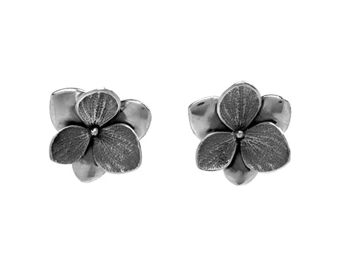 Large Reverse Twin Hydrangea Stud Earrings