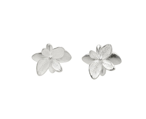 Baby Reverse Twin Hydrangea Stud Earrings