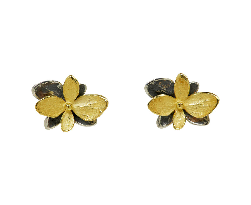 Small Twin Hydrangea Stud Earrings