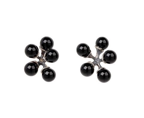 Black Onyx Micro Jacks Stud Earrings