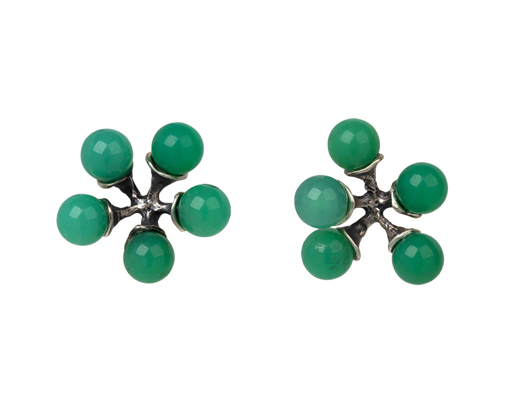 Chrysoprase stud earrings hotsell