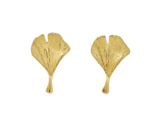 Gold Ginkgo Leaf Earrings