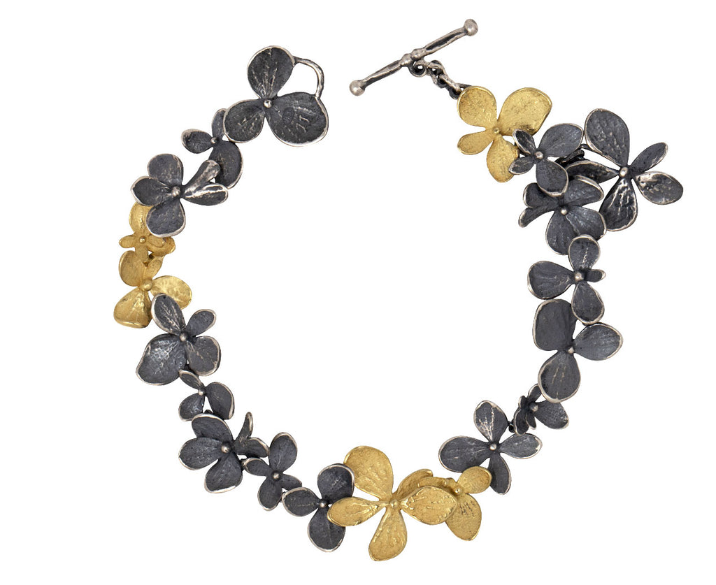 Gold and Silver Hydrangea Bracelet