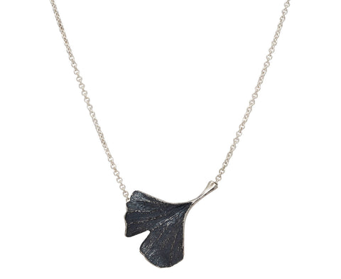 Silver Ginkgo Leaf Necklace