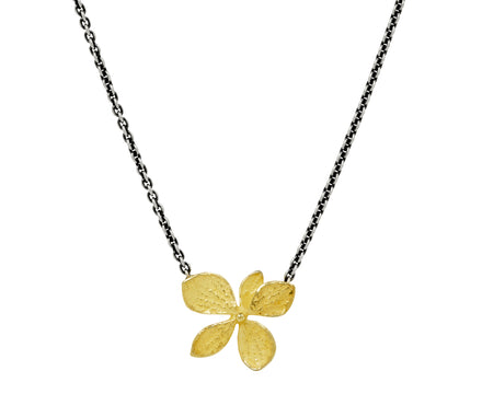 John Iversen Gold Hydrangea Pendant Necklace