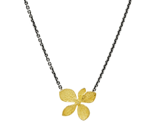 John Iversen Gold Hydrangea Pendant Necklace