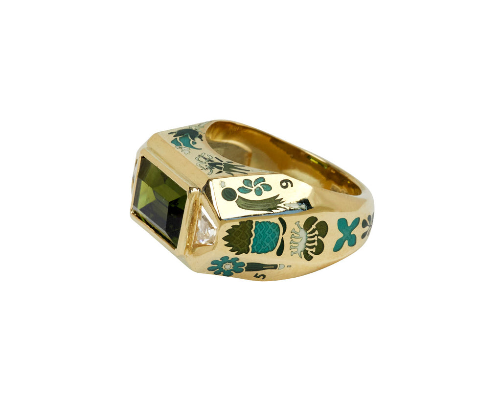 Fallen Flora Ring III – Green Tourmaline - TWISTonline 