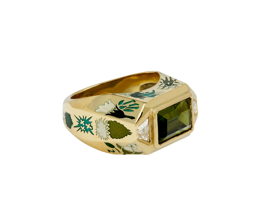 Fallen Flora Ring III – Green Tourmaline - TWISTonline 