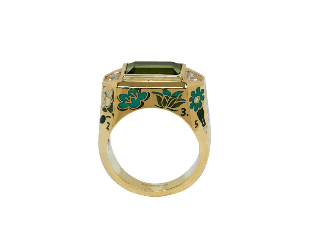 Fallen Flora Ring III – Green Tourmaline - TWISTonline 