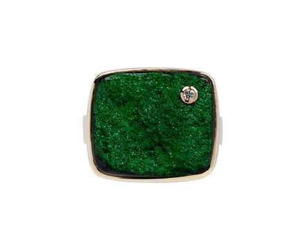 Jamie Joseph Rectangular Uvarovite and Diamond Ring