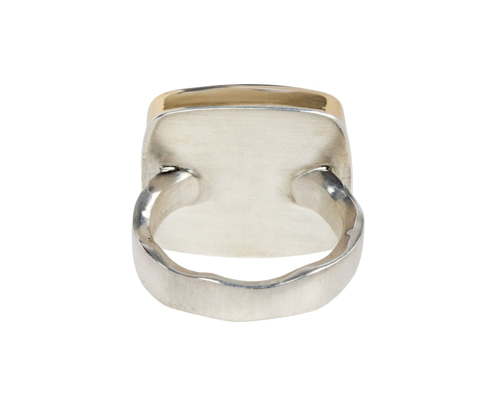 Rectangular Uvarovite and Diamond Ring