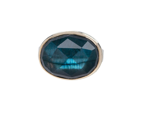 Jamie Joseph Oval Rose Cut Labradorite Ring