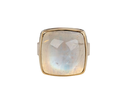 Jamie Joseph Square White Rainbow Moonstone Ring
