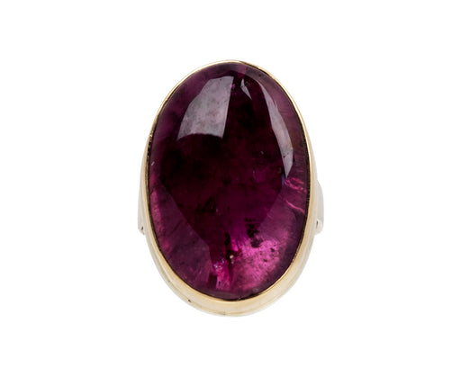 Jamie Joseph Smooth Oval Pink Tourmaline Ring