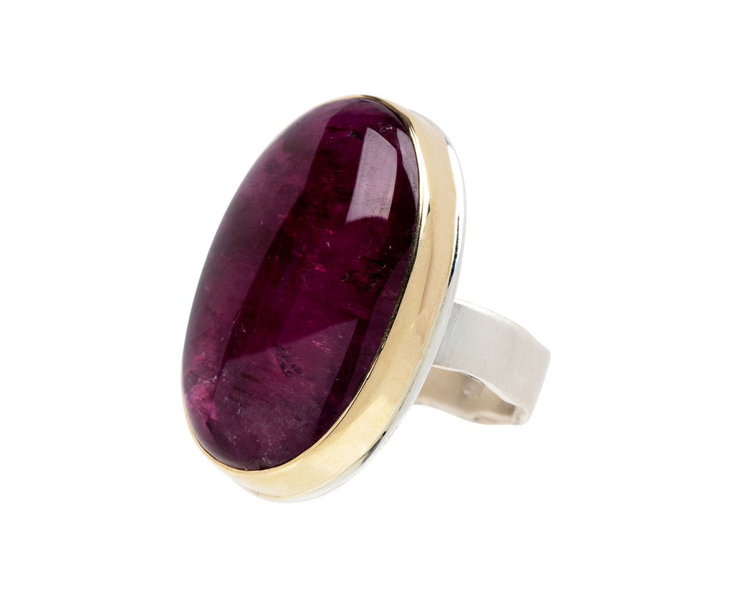 Smooth Oval Pink Tourmaline Ring