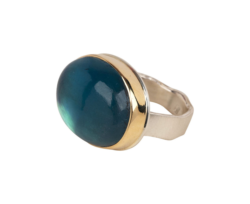 Jamie Joseph Oval Smooth Aquamarine Ring - Closeup