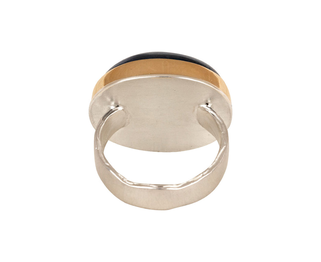 Jamie Joseph Oval Smooth Aquamarine Ring - Back View