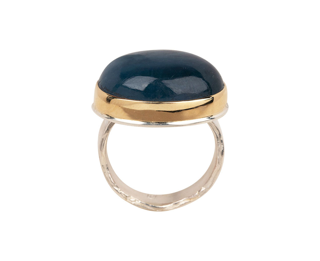 Jamie Joseph Oval Smooth Aquamarine Ring - Side View