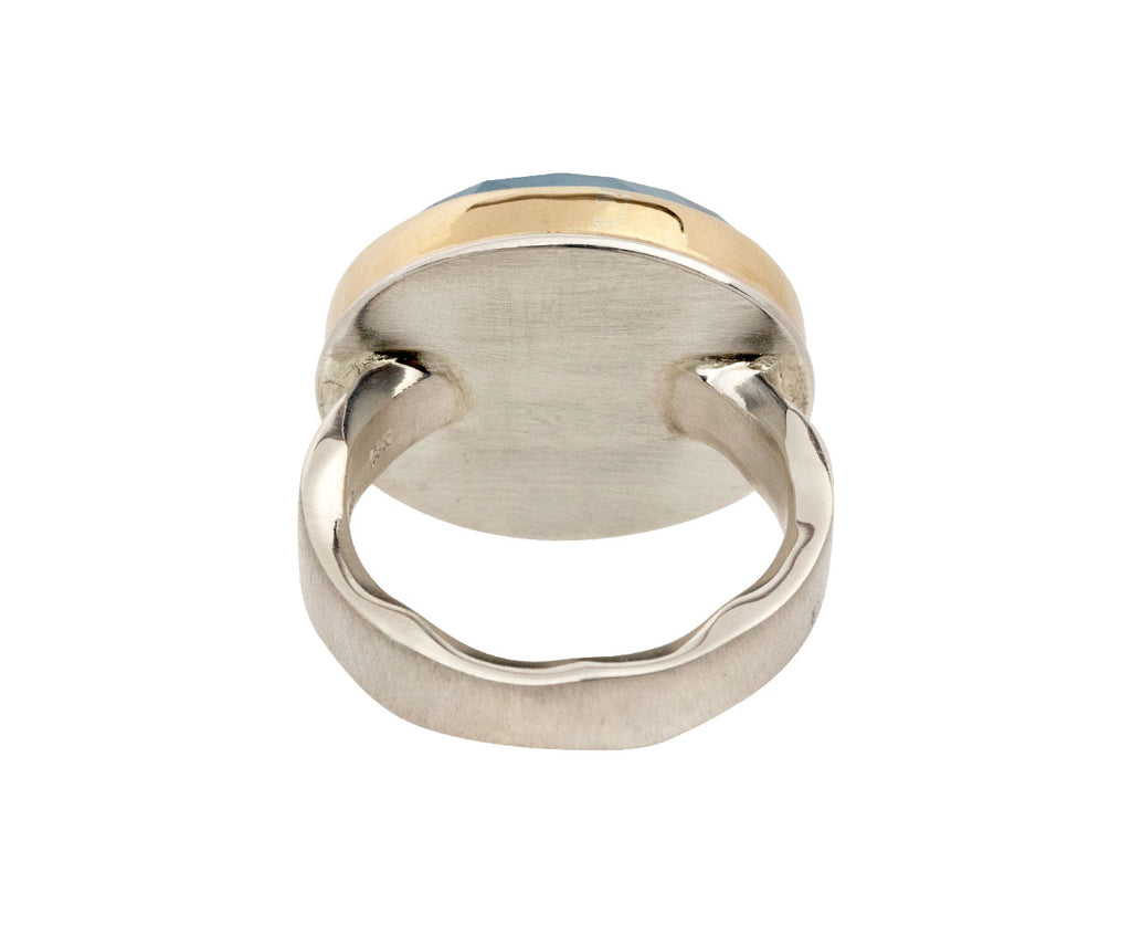 Oval Rose Cut Aquamarine Ring