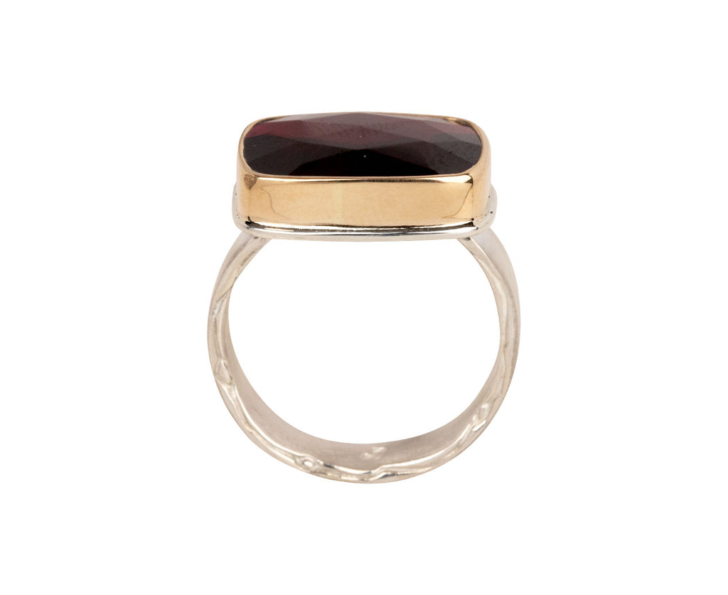 Jamie Joseph Rose Cut Rhodolite Garnet Ring - Side View