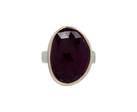 Asymmetrical Rose Cut Indian Ruby Ring
