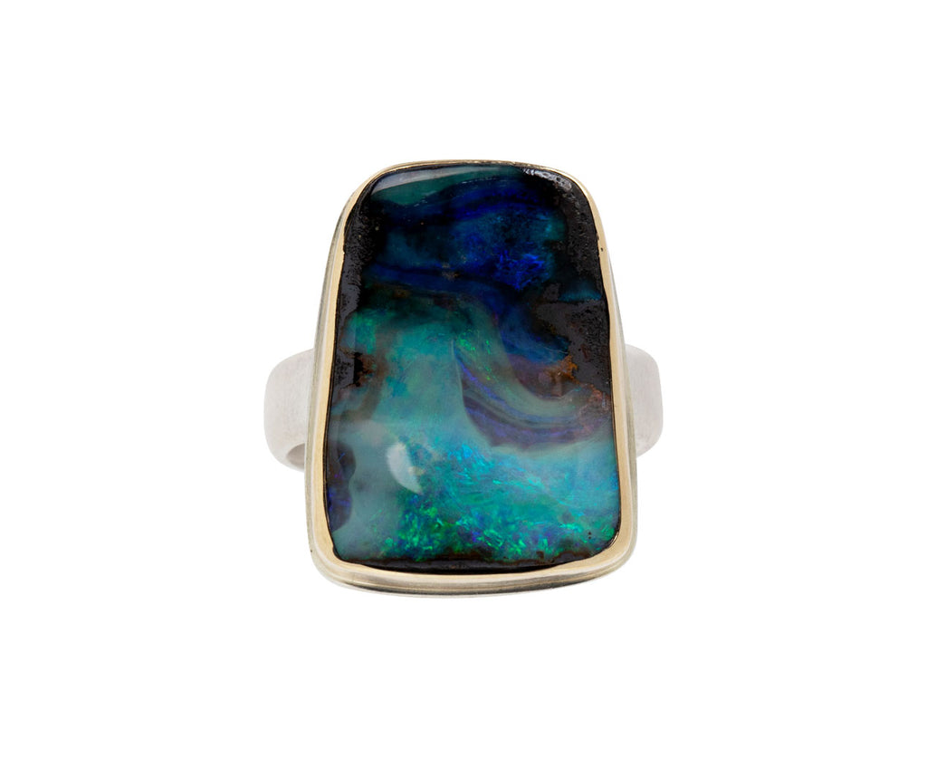 Asymmetrical Boulder Opal Ring