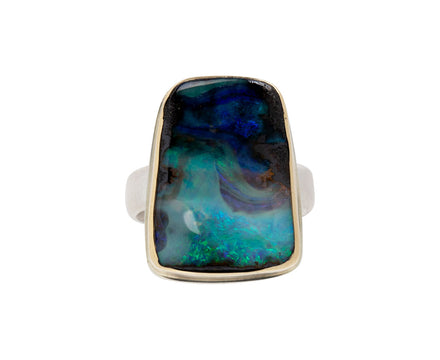 Asymmetrical Boulder Opal Ring
