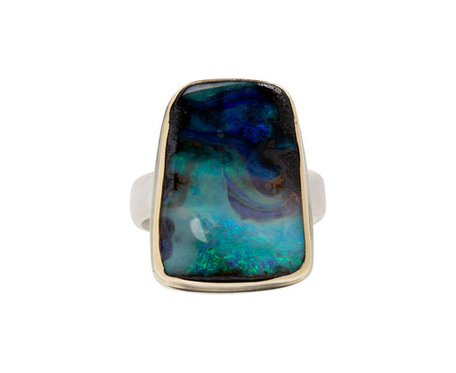 Asymmetrical Boulder Opal Ring