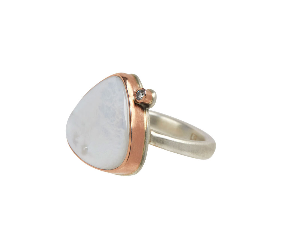 Jamie Joseph Mother of Pearl and Diamond Ring - Angled View