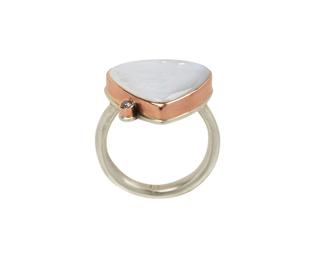Jamie Joseph Mother of Pearl and Diamond Ring - Side View