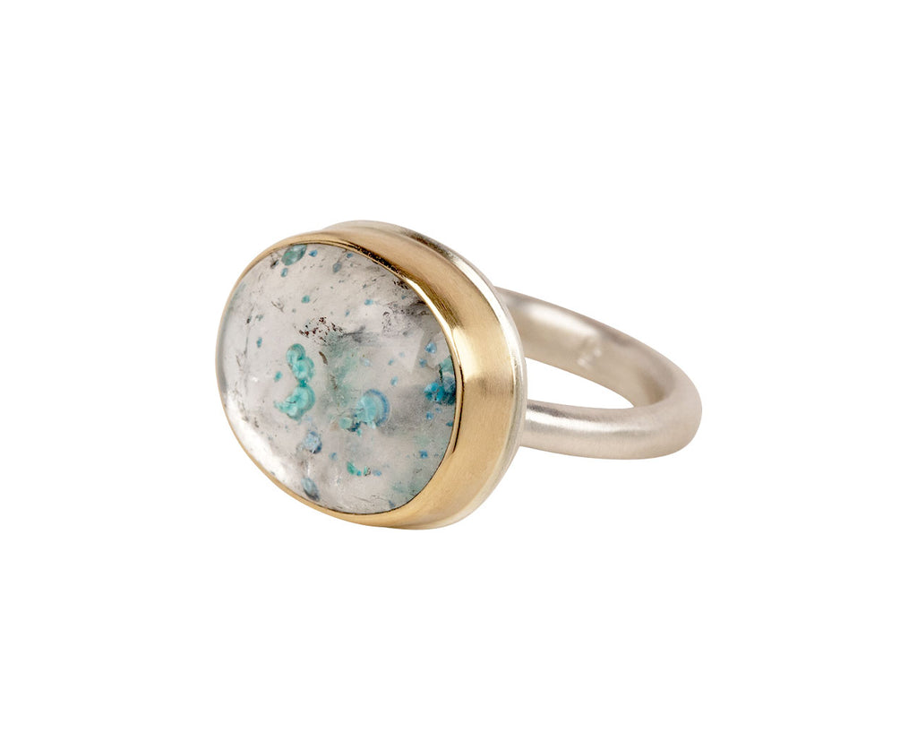 Jamie Joseph Pariba Tourmaline in Quartz Ring - Closeup