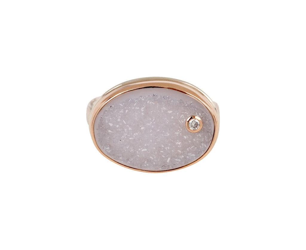 Jamie Joseph White Brazilian Druzy and Diamond Ring