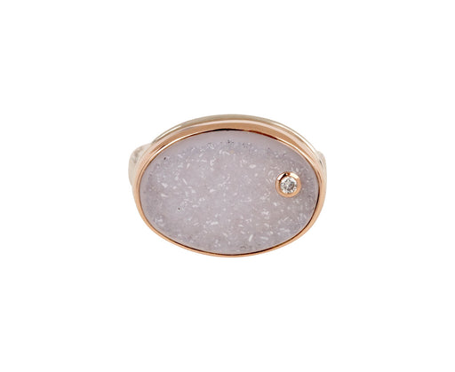 Jamie Joseph White Brazilian Druzy and Diamond Ring