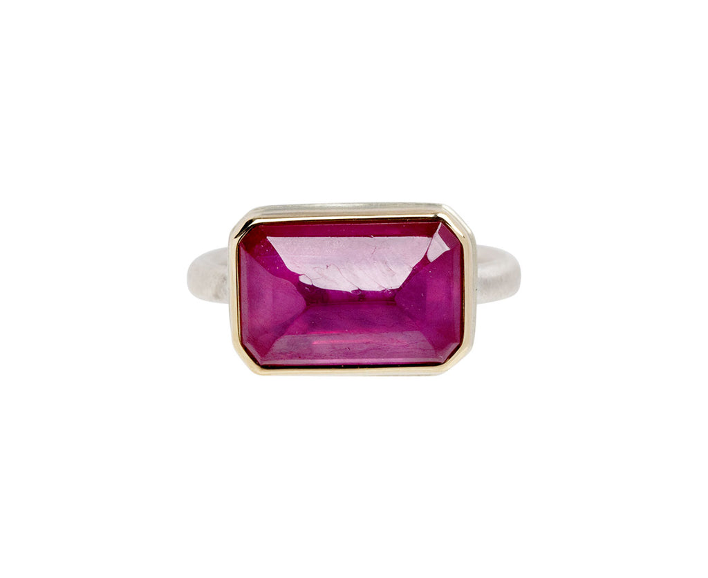 Jamie Joseph Rectangular Inverted African Ruby Ring