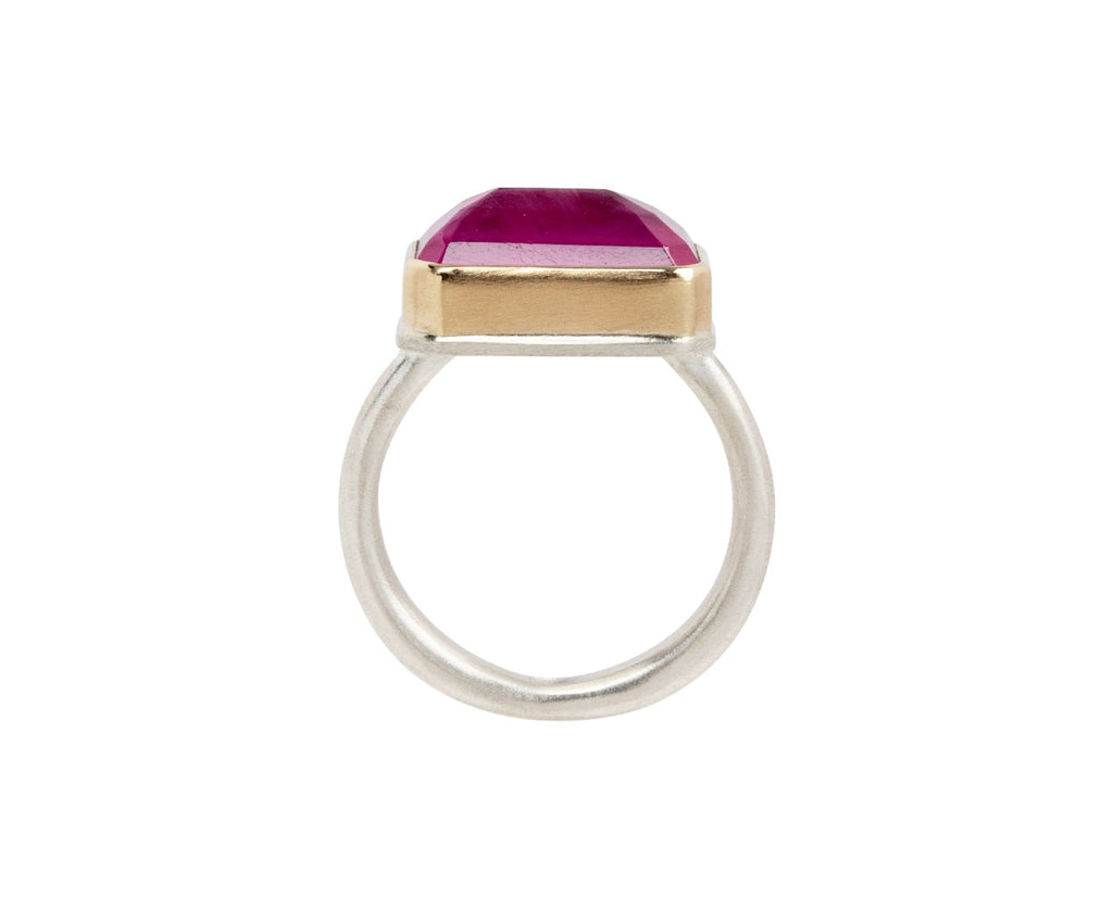 Rectangular Inverted African Ruby Ring