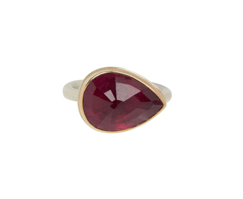Jamie Joseph Teardrop Inverted African Ruby Ring
