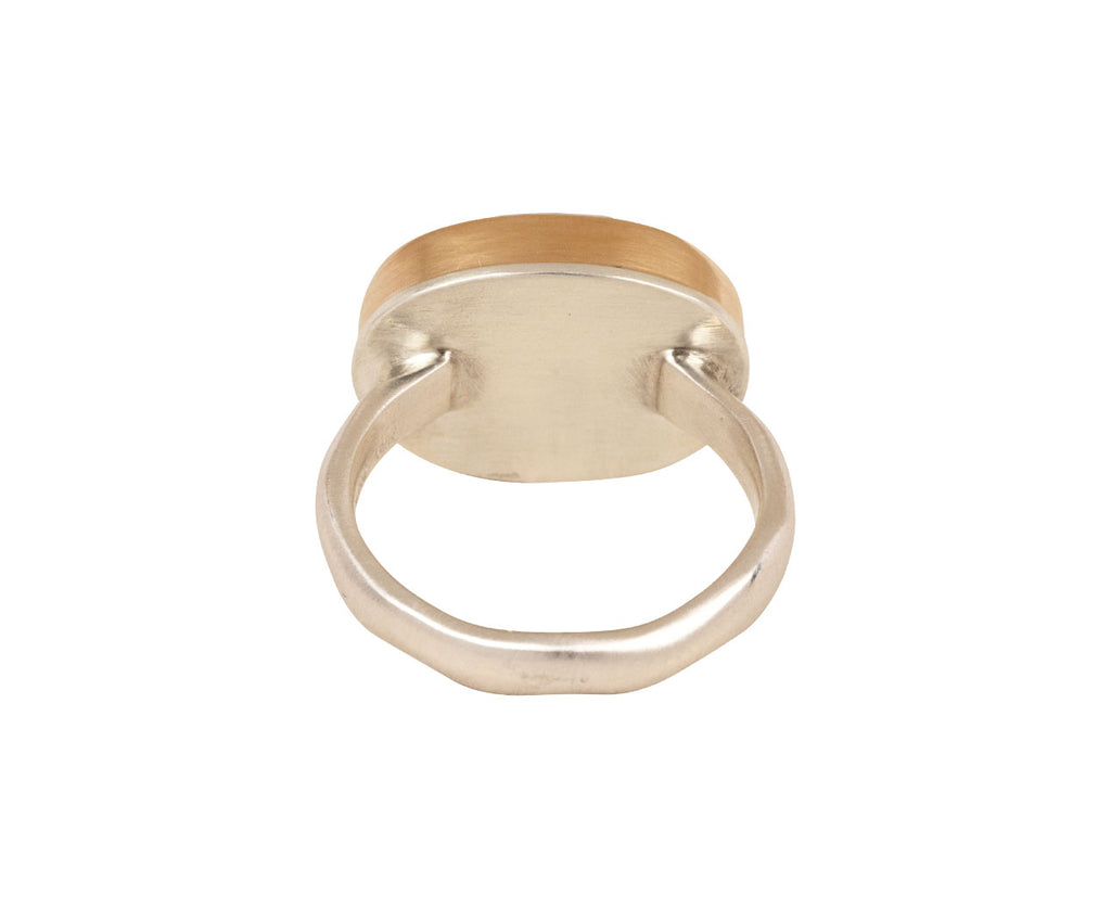 Jamie Joseph Oval Rose Cut Green Tourmaline Ring - Back View