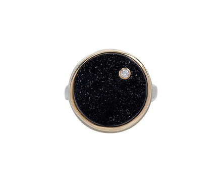 Jamie Joseph Small Round Brazilian Druzy and Diamond Ring