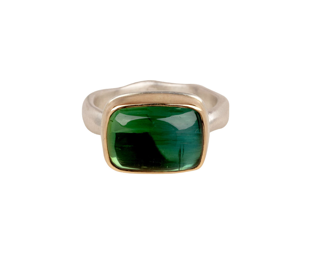 Jamie Joseph Rectangular Blue Green Tourmaline Ring
