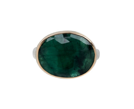 Jamie Joseph Oval Rose Cut Emerald Ring