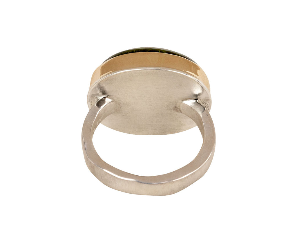 Jamie Joseph Oval Smooth Peridot Ring - Back View