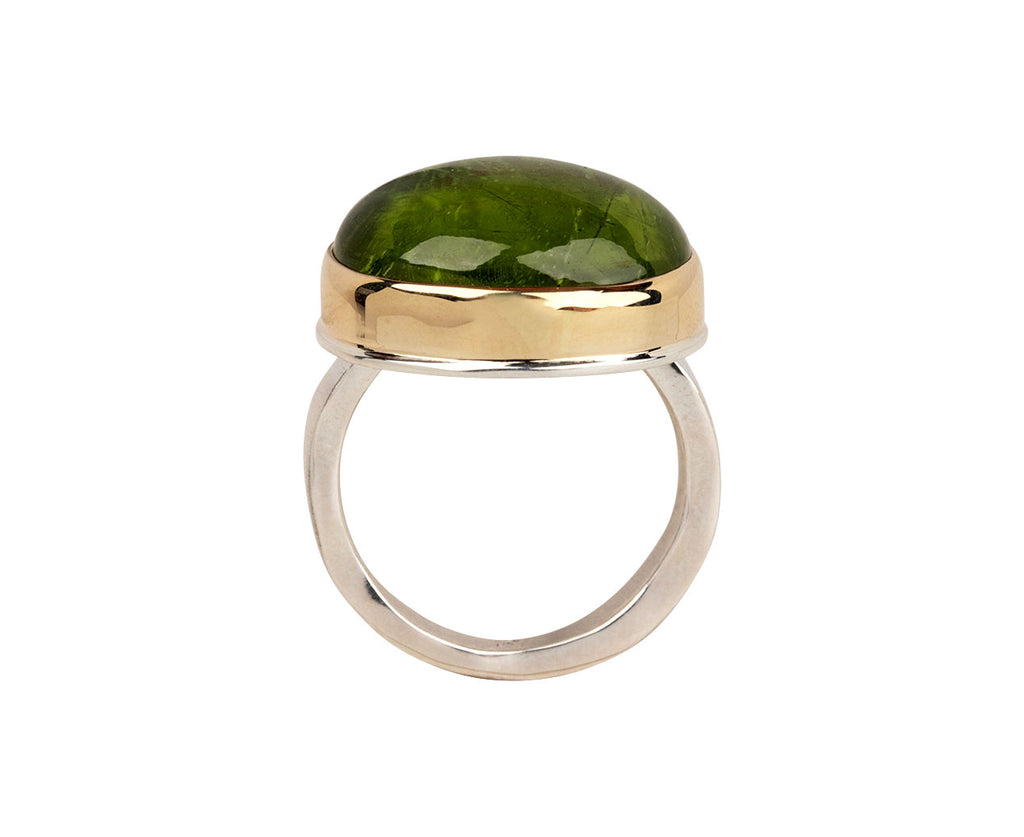 Jamie Joseph Oval Smooth Peridot Ring - Side View