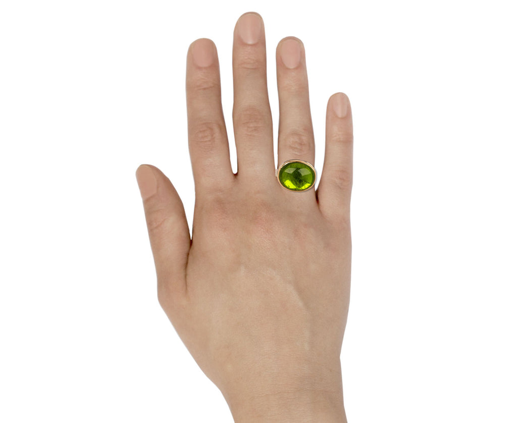 Jamie Joseph Oval Smooth Peridot Ring - Profile