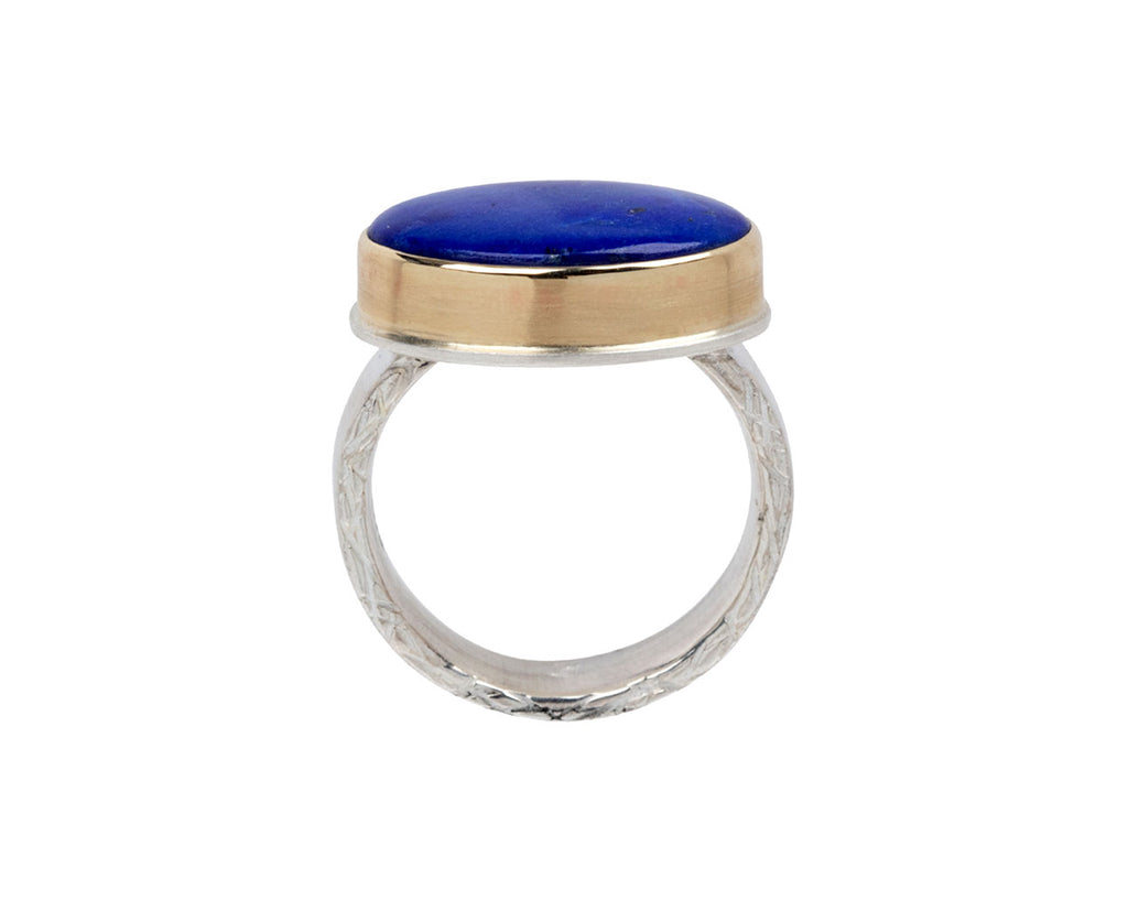 Jamie Joseph Smooth Oval Lapis Ring - Side View