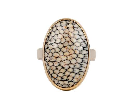 Jamie Joseph Oval Snakeskin Agate Ring