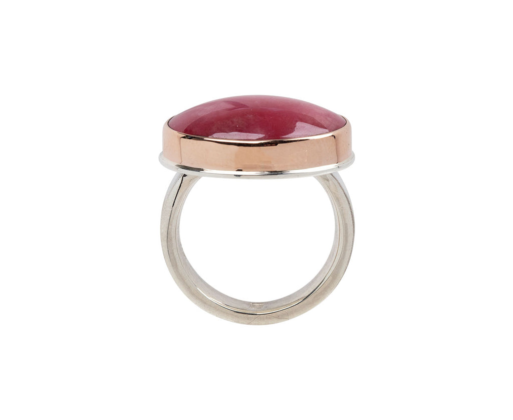 Oval Smooth Rhodonite Ring