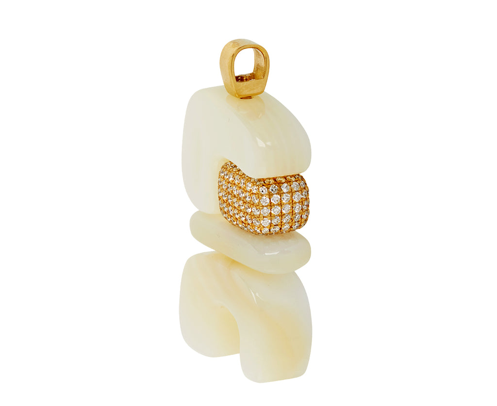 Mother-of-Pearl and Diamond Water Totem Pendant ONLY